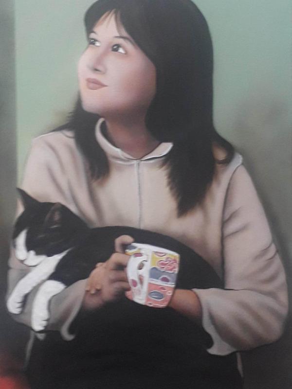 Girl with a cat