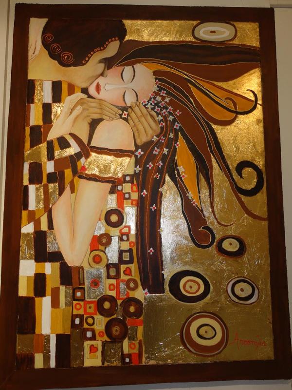 αντιγραφή ¨το φιλί¨ του Klimt
